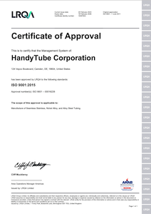 ISO 9001:2015 certificate